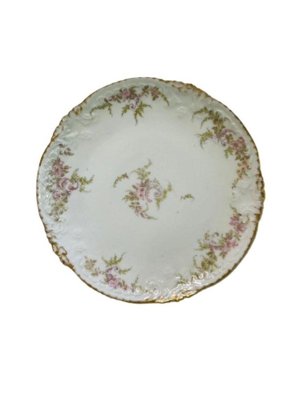 Antique Haviland Limoges 8.5" Plate Schleiger 235E Pink Floral Scalloped Rim